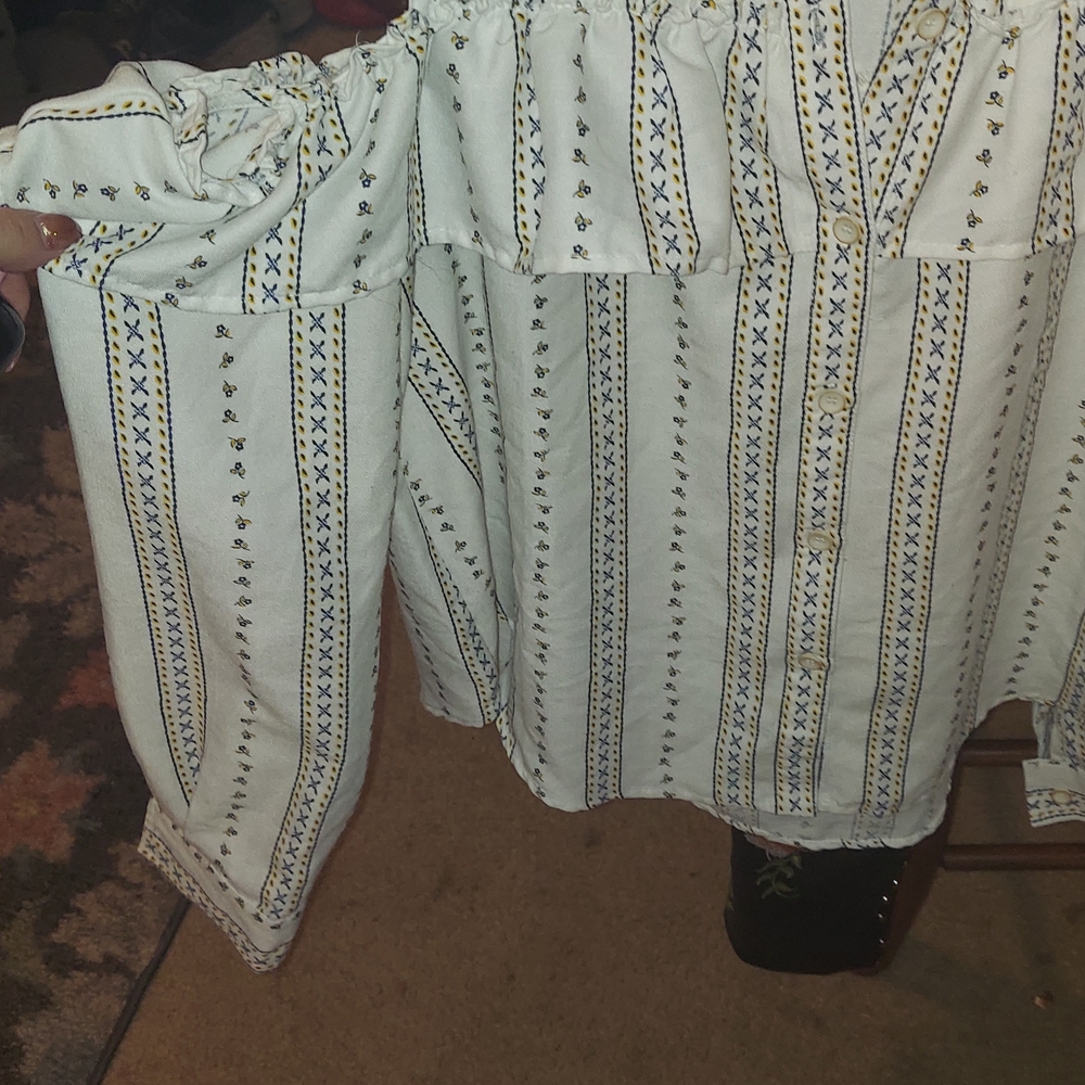 Blu Pepper White and Blue Striped Blouse